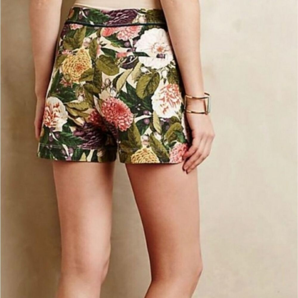 Elevenses Anthropologie Floral Print Cotton Blend Shorts - Picture 2 of 12